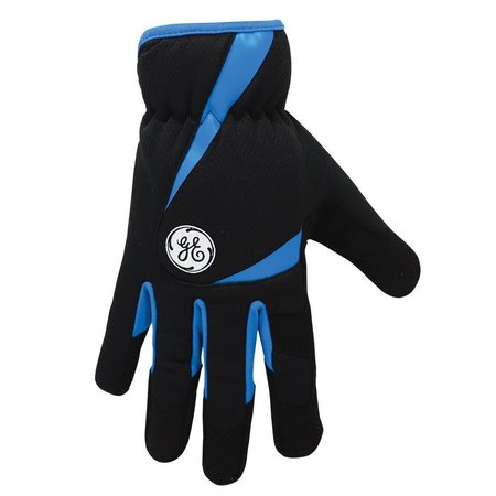 GE Mechanics Gloves, M, Black, Blue, Spandex GG400LC